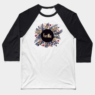 Hello autumn - purple and orange foliage and flowers Baseball T-Shirt